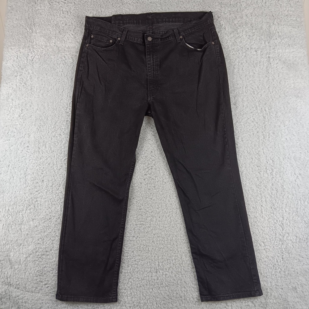 Levi's 514 Straight Fit Jeans Mens‎ 42x30 Black Excellent Denim Pants 00514-0730